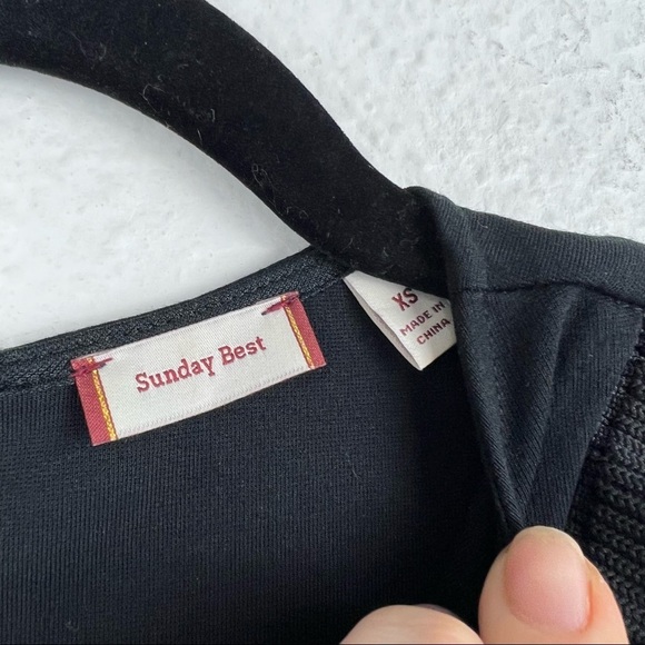 ARITZIA Sunday Best Eliza Long Sleeve Ponte Dress with Ruffles, Black, Size XS - Picture 10 of 10